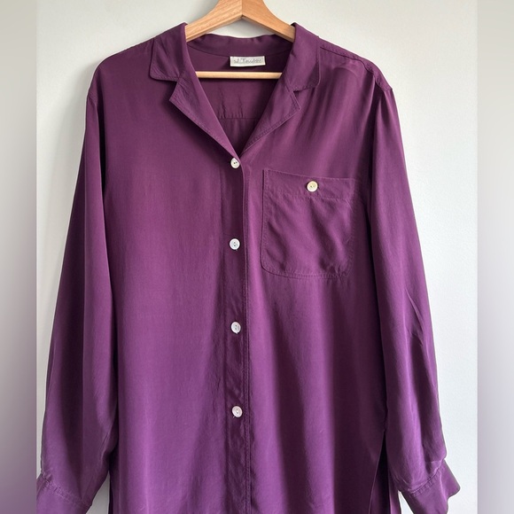 J. Taylor Silk Purple Button Down Shirt | Size 10 - Picture 5 of 10
